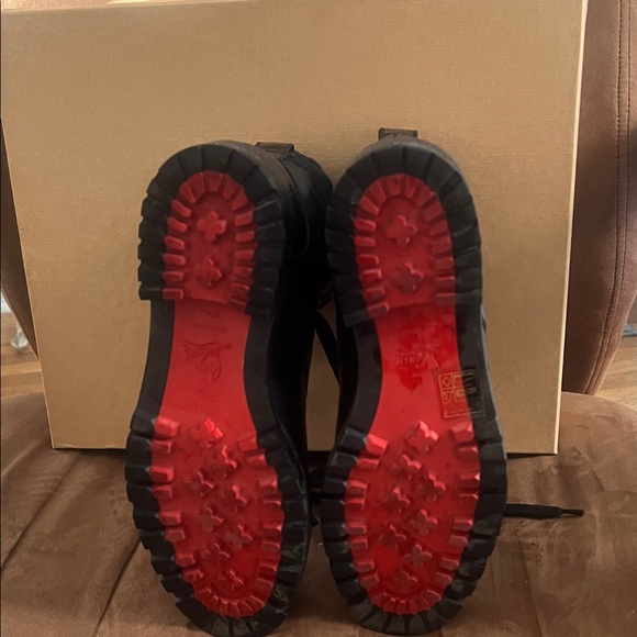 Christian Louboutin Black Embossed Leather Boots - Picture 4 of 10